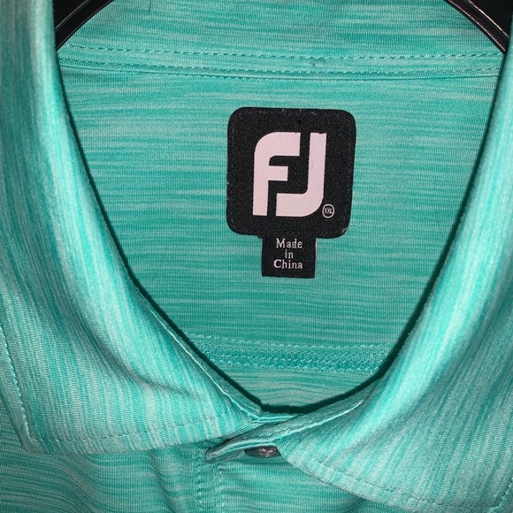 Men's Teal Footjoy Polo - Picture 2 of 3